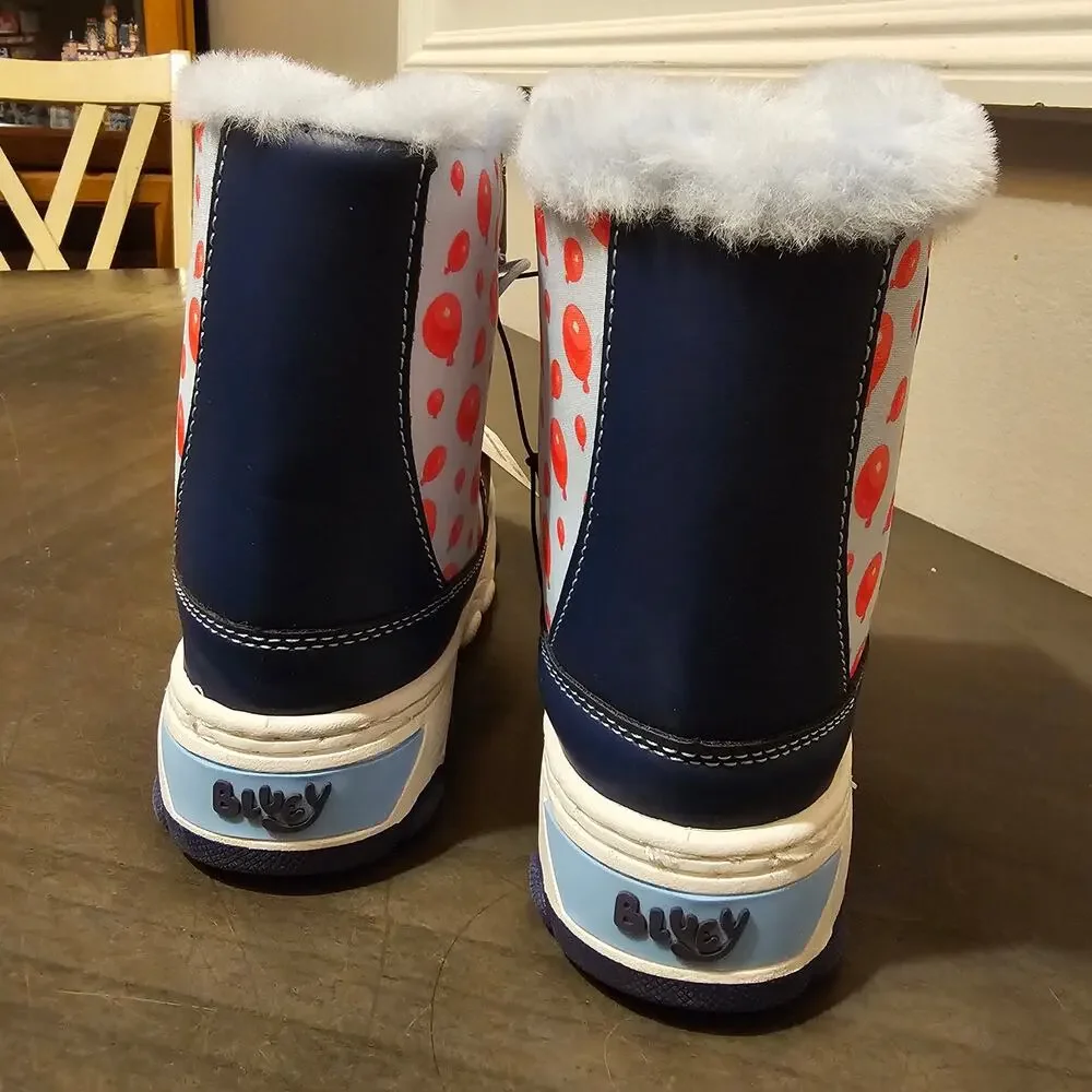 NWT Groundup Girls Bluey keepy uppy balloons winter boots‎ size 8